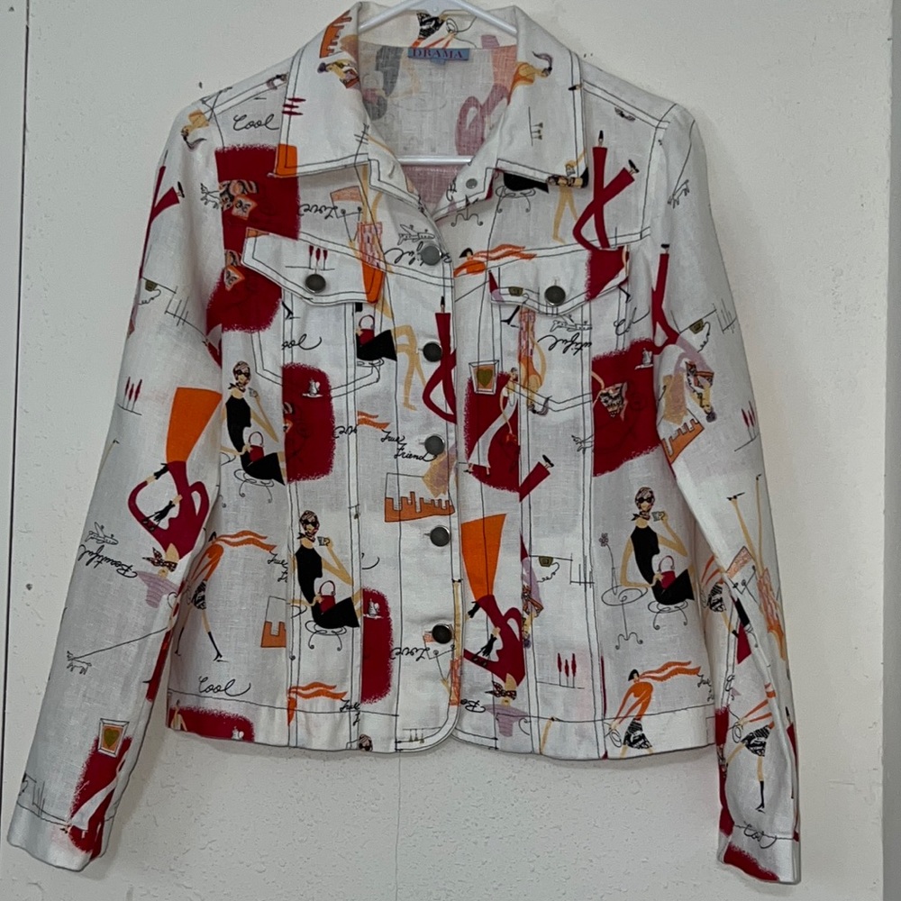 Drama Jacket 100% Linen Four Front Pockets